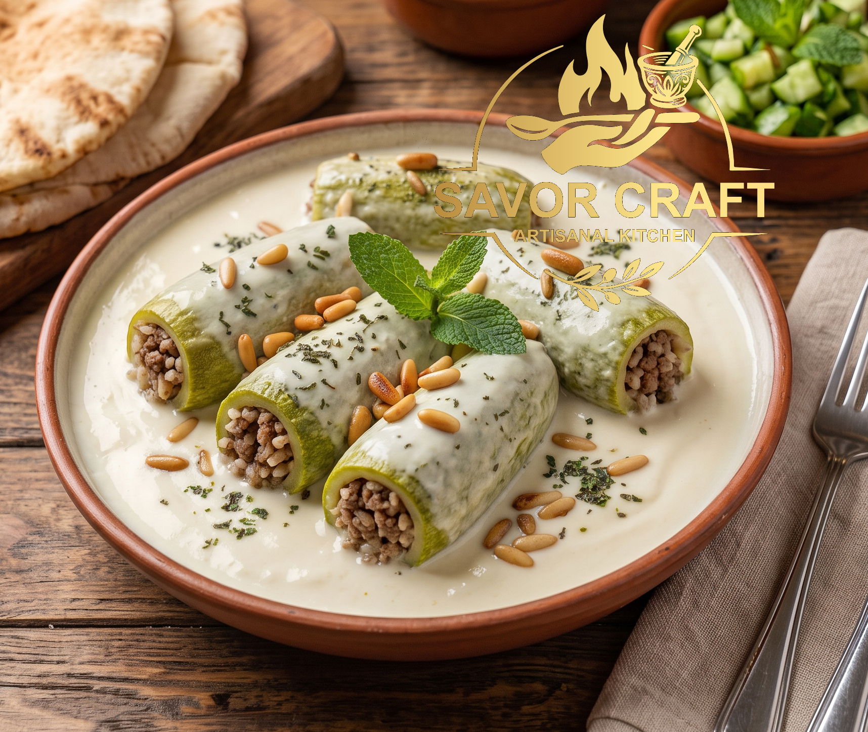 Stuffed Zucchini in Yogurt