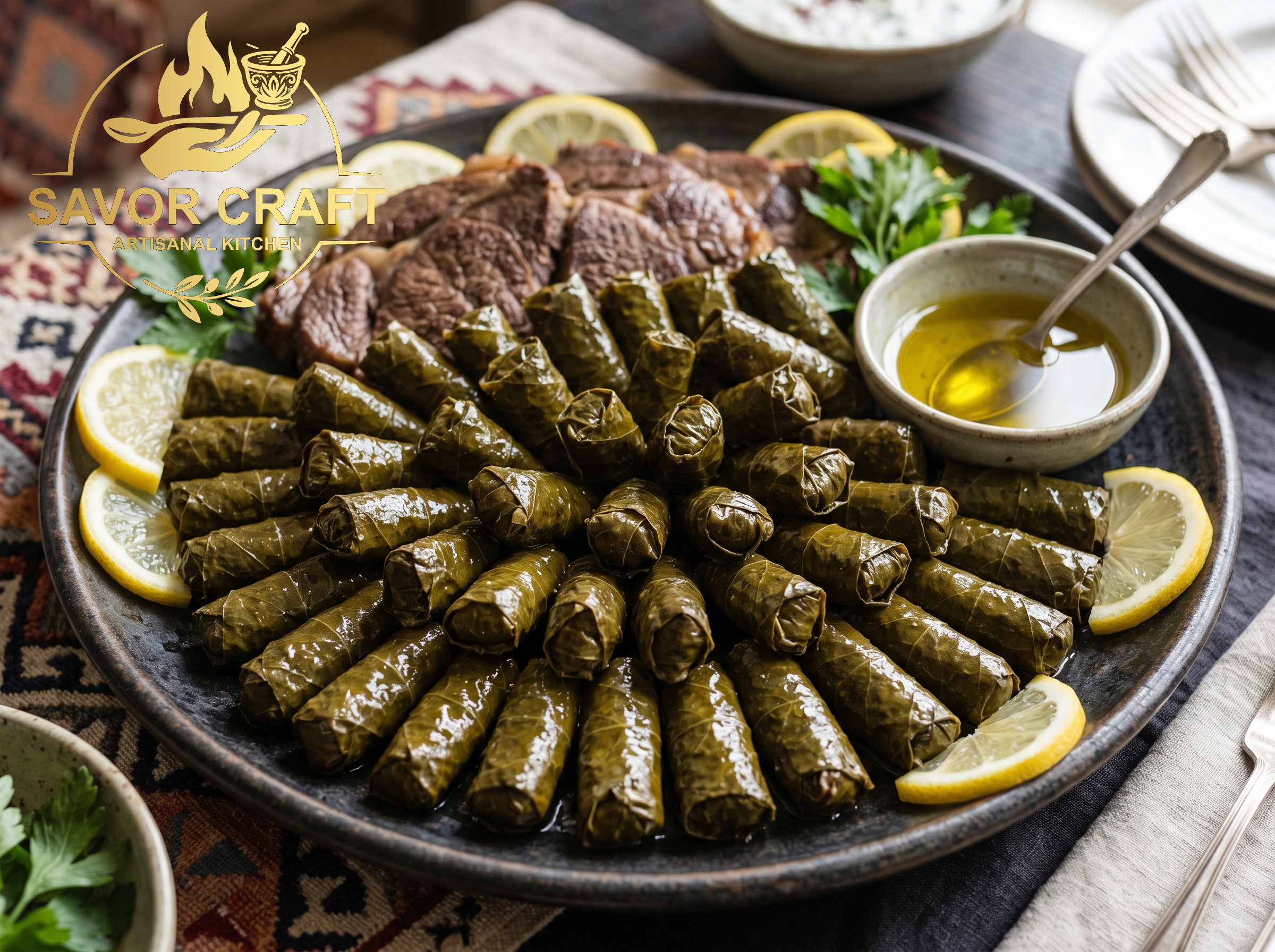 Stuffed Grape Leaves with Meat